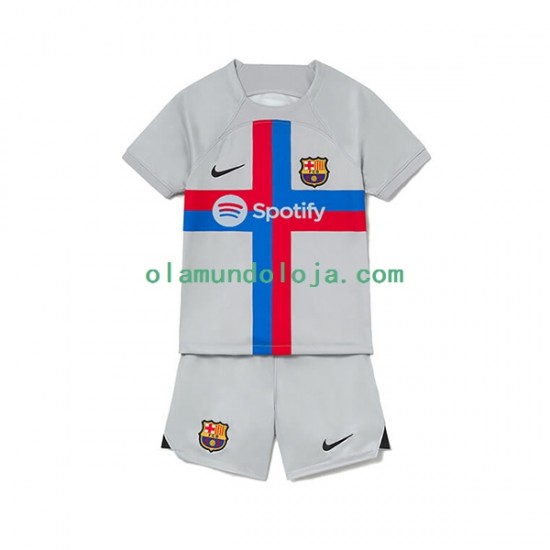 Camisola FC Barcelona Criança Equipamento Terceiro 2022-2023 Manga Curta
